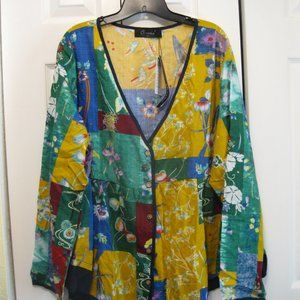 Lightweight cotton colorful blouse 3X NWT (2X)